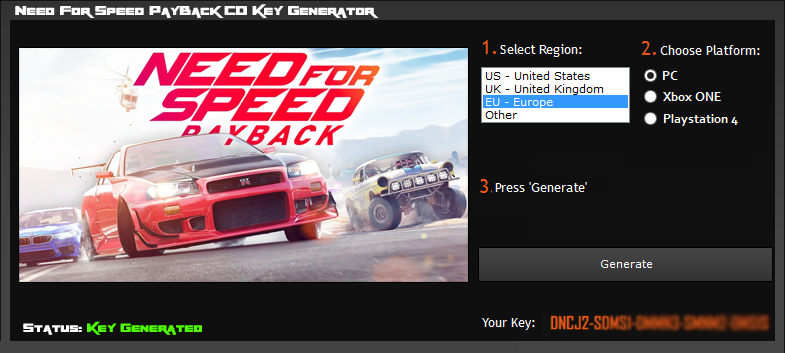 nfs payback product code
